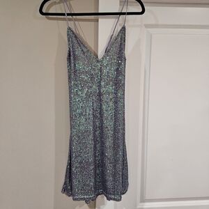 Victoria's Secret Silver Sequin Bodycon Dress Prom